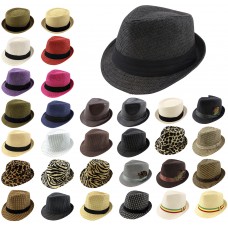 Classic Fedora Hat 2 for $20 Trilby Panama Straw Cuban Cap Derby Short Brim  eb-41523425
